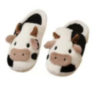 Cartoon Cow Couple Slippers – Warm Plush Anti-Slip Indoor Home Shoes