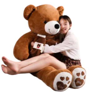 Teddy Bear Plush Toy with Scarf – Soft Stuffed Animal Gift for Kids