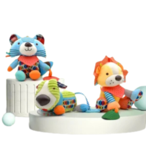 Kawaii Baby Plush Stroller Pendant – Soft Animal Doll for Newborns and Babies