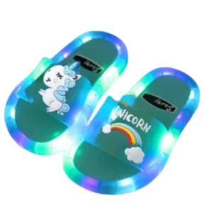 Kids Cartoon Unicorn Slippers – Light-Up Bathroom and Home Shoes for Boys and Girls
