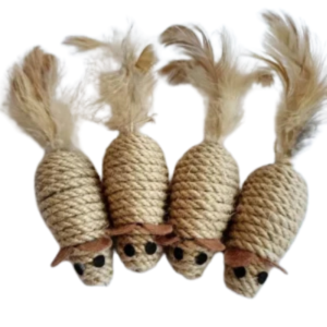 Sisal Mouse Cat Toy – Bite-Resistant Interactive Stuffed Toy