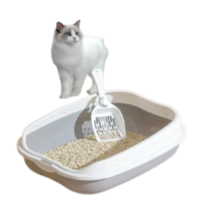 Semi-Enclosed Large Cat Litter Box – Spatter-Proof Toilet for Kittens and Large Cats