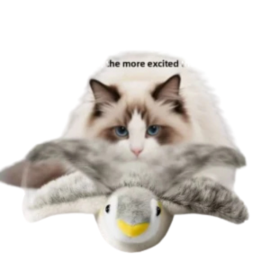 Electronic Flapping Bird Cat Toy – USB Chirping Touch-Activated Hangable Sparrow