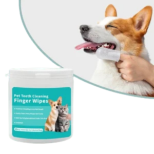Disposable Pet Finger Toothbrush – Dog and Cat Oral Cleaning Wipes