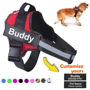 No-Pull Reflective Dog Harness – Breathable Personalized Vest XS to XXL