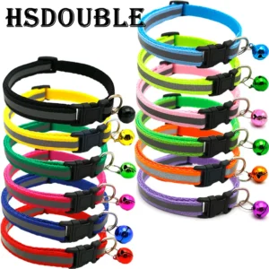 Reflective Adjustable Cat Collar with Bell – 2-Pack in 12 Colors