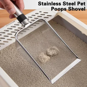 Stainless Steel Cat Litter Scoop – Durable Rust-Resistant Ergonomic Handle