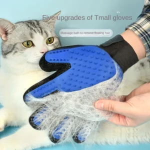 Silicone Pet Grooming Gloves – Hair Removal Brush and Comb for Dogs and Cats