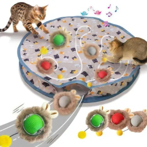 Hide and Seek Motion-Activated Cat Ball Toy – Fast Rolling Pouch Cover Set