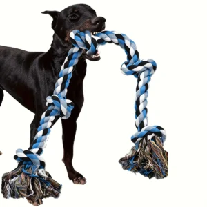 Heavy-Duty Dog Rope Chew Toy – Extra Long Teeth Cleaning Tug Toy for Dogs