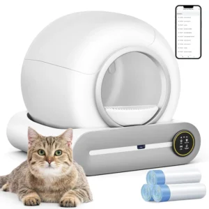 Automatic Self-Cleaning Cat Litter Box – Smart Robot Box 63L for Multiple Cats