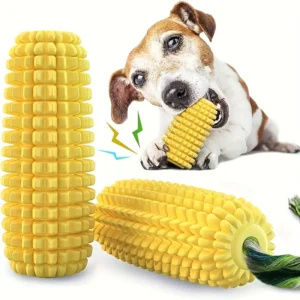 Indestructible Rubber Bone Dog Chew Toy – Corn Grain Texture for Powerful Chewers and Dental Care