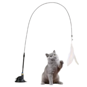 Hands-Free Cat Teaser Wand – Suction Cup Interactive Kitten Toy