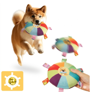 Squeaky Plush Flying Disc Dog Toy