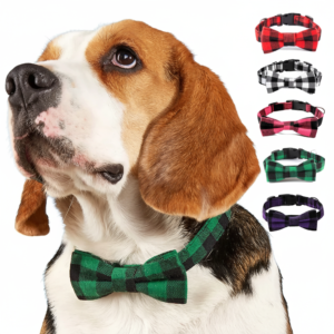 Plaid Bowknot Designer Dog Collar